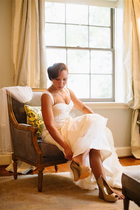 Wedding dresses in nonstandard colors should be tagged using the dress color tags. Bride Getting Ready in a Amsale Wedding Dress and Benjamin ...