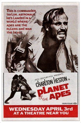 Heston returns from space to find a 'madhouse' with apes in charge of mute primitive humans. Charlton Heston, 1968 | Planet der affen, Filmplakate, Plakat