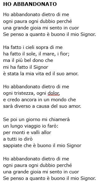 Ha la testa fra le nuvole (ìnf. Eleno testi canzoni « Parrocchia di San Lorenzo da Brindisi