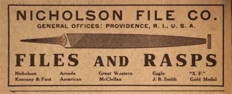 Previous acquisitions 1967 lufkin rule company 1969 crescent niagara corporation 1970 weller electric corporation. American Made Files: Nicholson File Co.