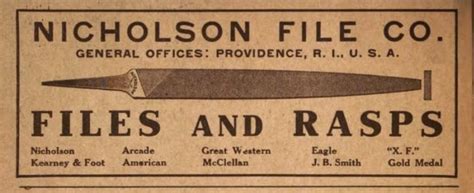 Previous acquisitions 1967 lufkin rule company 1969 crescent niagara corporation 1970 weller electric corporation. American Made Files: Nicholson File Co.