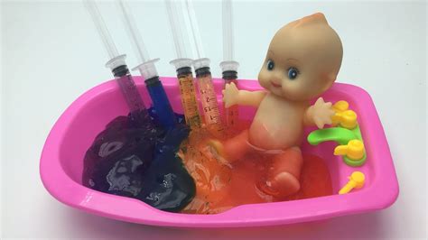 Get ready for an oozy, slimy bath time adventure with slime baff! Mixing My Slime Smoothie Learn Colors Baby Doll Bath Time ...