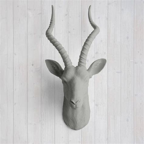 Beautiful wall vinyl decals, that are simple to apply, are bull head wall skull buffalo silver effect mounted old vintage home decor | home, furniture & diy. Faux Gray Antelope Head by Wall Charmers™ - Fake Ceramic ...