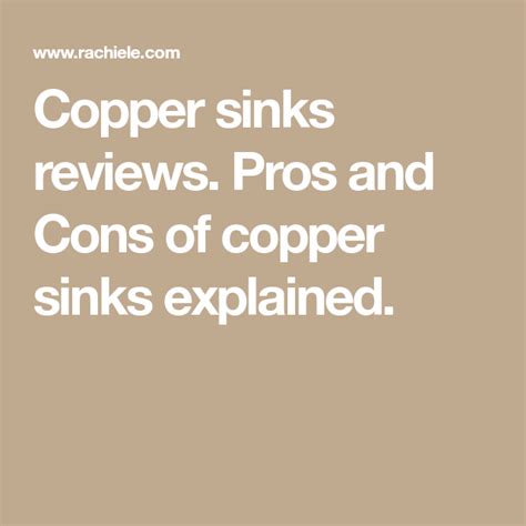 These copper sinks usually feature a. Copper sinks reviews. Pros and Cons of copper sinks ...