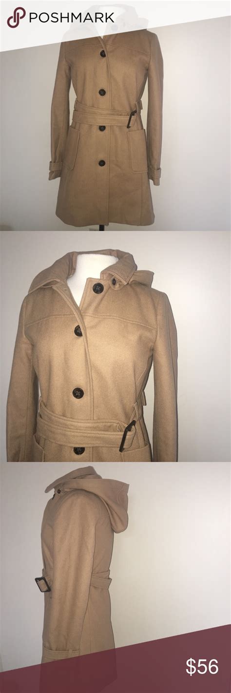5% coupon applied at checkout save 5% with coupon (some sizes/colors). Banana Republic S Camel Wool Coat Belt Hood EUC Banana ...
