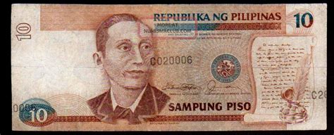 This currency is currently used by malaysia. Philippines Error 10 Pesos " Serial Number At Center " Sn ...