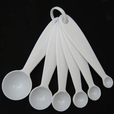 Measuring Spoons 6 Pc Set Plastic Steel Tea Coffee Measure Cooking ...