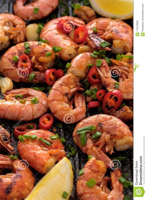 Add the olive oil into a large saucepan over medium heat. Large Grilled BBQ Shrimp With Sweet Chili Sauce, Green ...