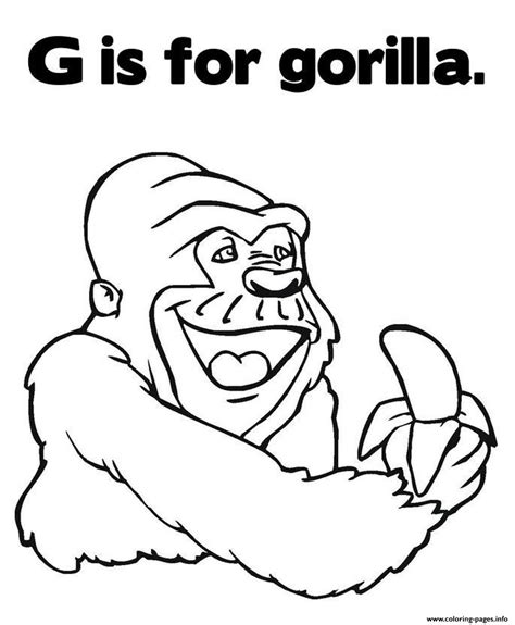 The zoo theme book introduces children to seven different animals: Print Coloring Pages Alphabet G Is For Gorilla Animal67ce ...