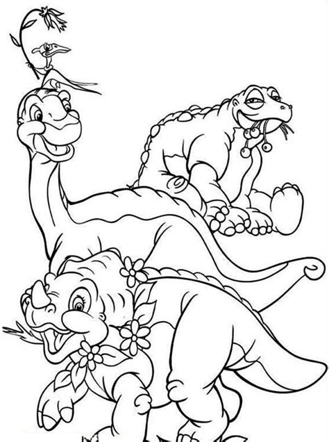 You can either choose to color your drawings online or print them to color and offer them to your family and friends. Little Foot Cera Petrie and Spike Land Before Time ...