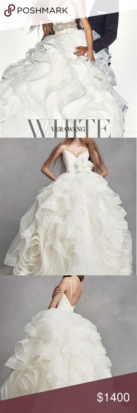 They search for services online, ask friends and family for referrals and help, etc. Vera Wang Ivory Organza Rosette Wedding Gown | Bling ...