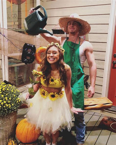 Cute instagram bios for couples. Original Sunflower and Gardener Couple's Halloween Costume ...
