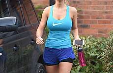mcguinness gym christine paddy workout wife huge her pumping bust toned working smile showcases sportswear stunning generous after bunny