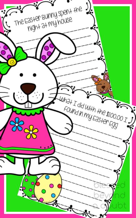 Help your first grader write his very. Free Easter Writing Prompts - Bunny edition - Blessed Beyond A Doubt