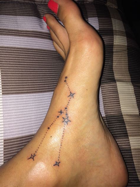 Taurus constellation tattoo, word taurus tattooed on your body, taurus zodiac sign or the letter t are some of the other great ideas for men who want to get their zodiac symbols inked on their body. My 4th tattoo. Taurus constellation on inner left foot. # ...