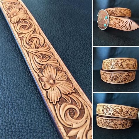 For occasions that call for dressing things up a bit, look for men's concho belts with intricate scrolling leather tool patterns that add a touch of sophistication. Floral with antique only. Back to basics. # ...