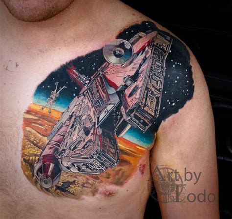 Tattoo done by colin raffa at millennium tattoo in new burgh ny. millennium falcon by Todo: TattooNOW