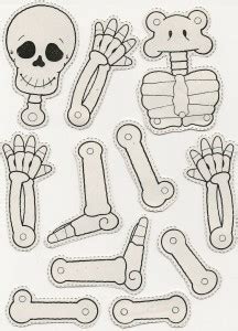 The most common skeleton outline material is metal. Printable skeleton craft coloring page | Crafts and ...