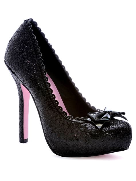 Mules à paillettes noir, chaussures femme grande taille. Princesse noir paillette pompe chaussures Chaussures pour ...