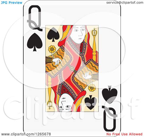 Every day will be submitted one card (it's seventh from 16). Clipart of a Queen of Spades Playing Card - Royalty Free ...