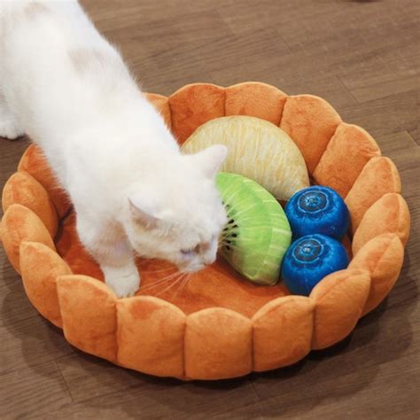 The bed fits cats of all sizes, as well as small dogs. Japan Trend Shop | Fruit Tart Cat Bed