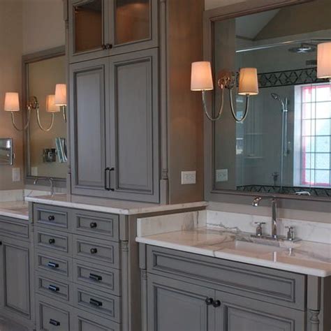 Each drawer is framed in slim, elegant molding. Under counter sinks, not painted wood and do not like the light fixtures | Traditional bathroom ...