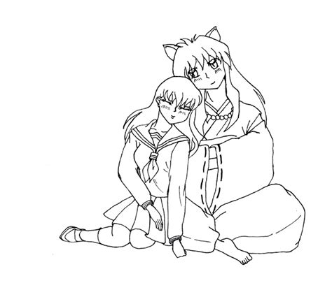 characters featured on bettercoloring.com are the property of their respective owners. Inuyasha and Kagome Coloring Pages Cartoon Characters ...