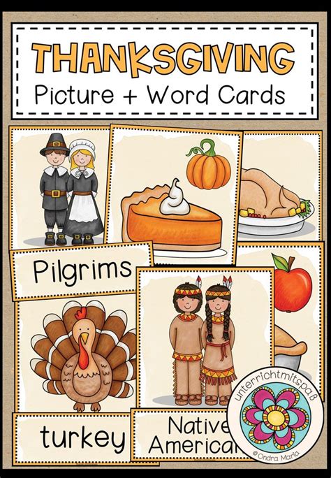 Check spelling or type a new query. Thanksgiving Picture & Word Cards | Bildkarten Englisch ...