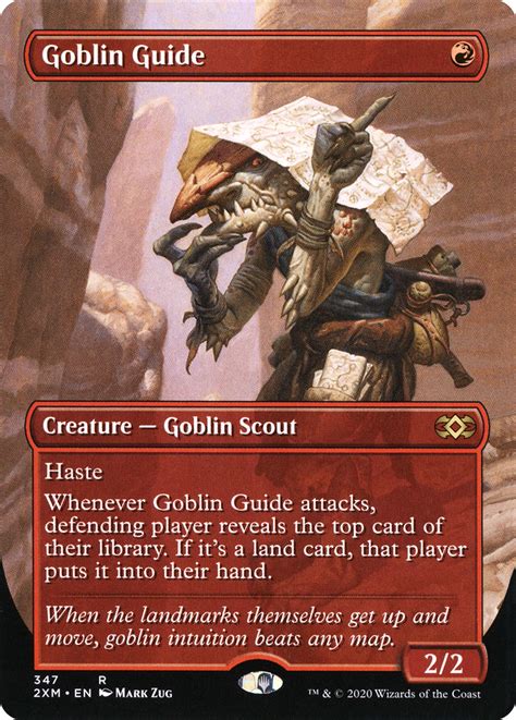 The goblin guide also a very helpful goblin for your opponent—he lets them have extra lands in their hand if they are lucky. Goblin Guide · Double Masters (2XM) #347 · Scryfall Magic: The Gathering Search