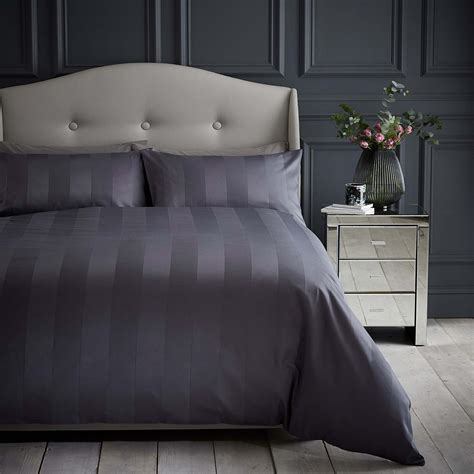 Exclusive, our decorative boudoir sateen duvet set is crafted from our customer favorite 100. Silentnight Wide Sateen Stripe Duvet Set - Charcoal ...