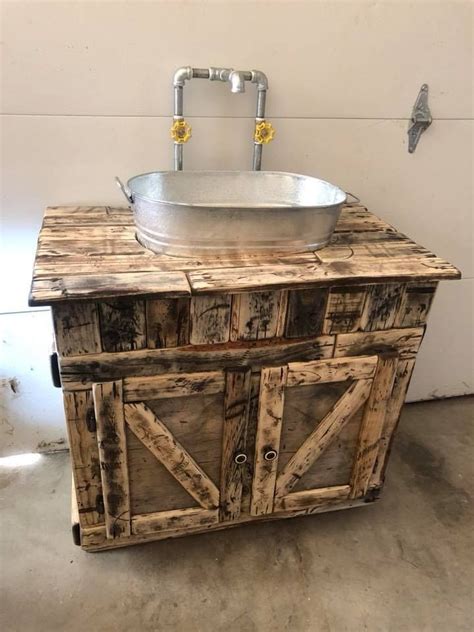 They were easy to work with and delivered quicker then they promised. Rustic bathroom sink tub vanity base & counter farmhouse cabinet Custom Country #Handmade # ...