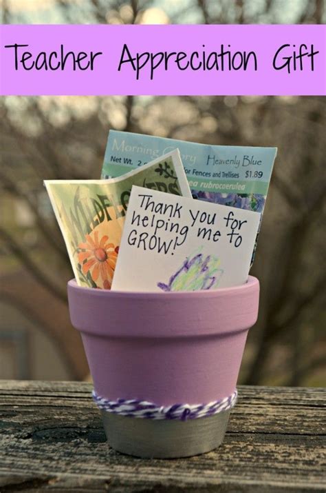 A great way to show appreciation to our teachers is by giving them gifts. Metallic Accent Flowerpot for Spring - great teacher ...