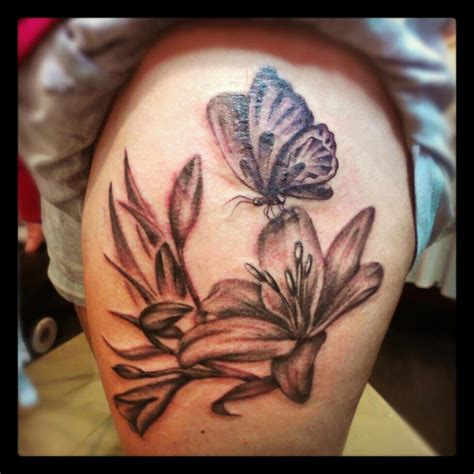 See more ideas about tattoos, flower tattoos, lily flower tattoos. Lily and butterfly tattoo by Malitia-tattoo89 on DeviantArt