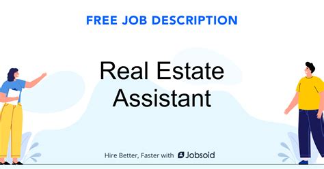 Administrative real estate assistants are frequently underutilized and perform only limited duties when compared to the responsibilities outlined in their actual job descriptions. Real Estate Assistant Job Description - Jobsoid