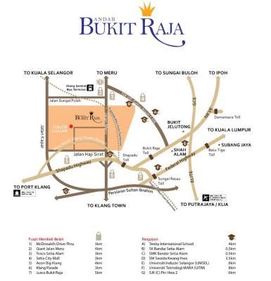 You can reach bandar bukit raja via jalan meru, the nkve , federal highway , as well as the north klang straits bypass. Rumah Selangorku @ Bandar Bukit Raja, Klang