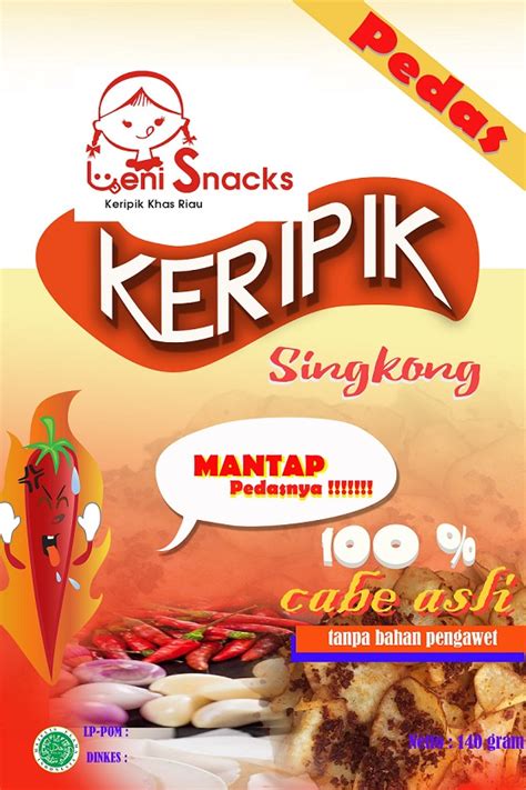 Sebuah produk harus dilindungi dengan kemasan, terlebih produk makanan. Contoh Stiker Kemasan Jajanan Pedas / Cetak stiker label ...