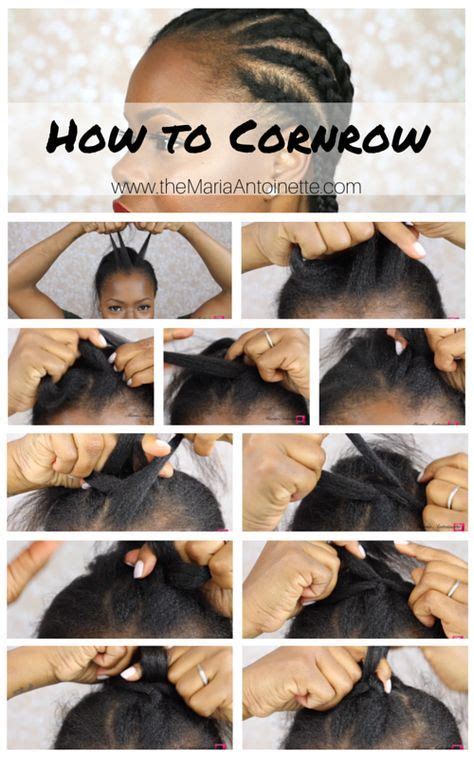 The wefts are connected by wide bonds of tape and your own hair is placed between them and clamped around the strands. Step-by-step instructions on how to cornrow your own hair beginners friendly. | Natural hair ...