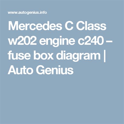 2004 mercedes c240 fuse box diagram. Mercede C240 Fuse Box