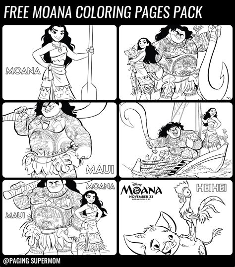 Feel free to print and color from the best 38+ free moana coloring pages at getcolorings.com. Free Printable Moana Coloring Pages Pack - Paging Supermom