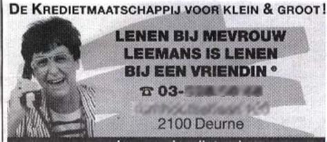 Leningen bij mevrouw leemans worden voorgesteld als gemakkelijke kredieten, zelfs voor mensen die niet voor feestjes, een mobilhome, vakanties leent mevrouw leemans aan tarieven die vaak een. Vriendschapsfraude - Userbase