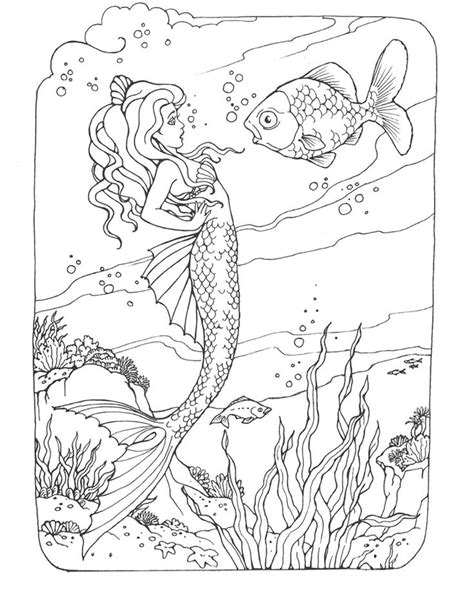 Mermaid coloring book with beautiful fantasy anime manga coloring page designs for. Mermaid Coloring Pages for Adults - Best Coloring Pages ...