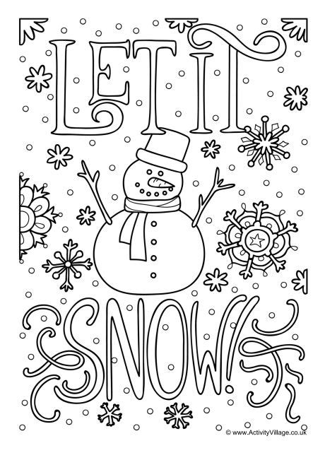 See more ideas about coloring pages, christmas coloring pages, christmas colors. Let It Snow Colouring Page