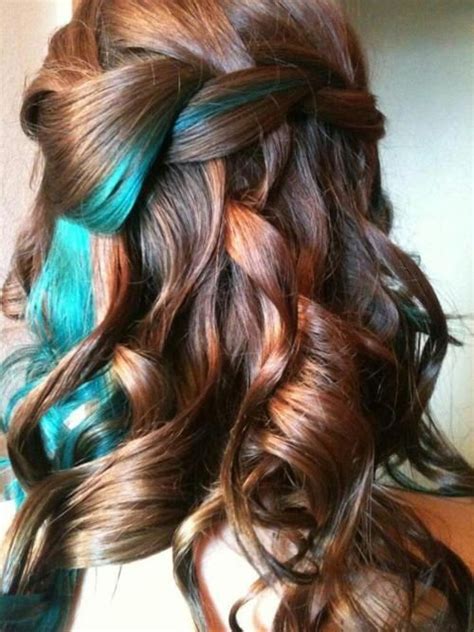 Turquoise hair streaks are certainly a good way to do so. Hair ideas | Hair streaks, Hair color streaks, Teal hair