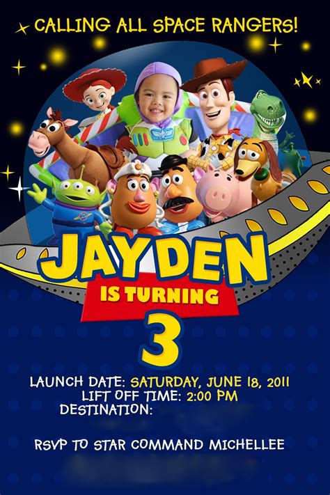 Kids have a wonderful chance to express their thoughts about what fascinates them about their birthday. My son's Toy Story themed invitations to his 3rd birthday ...