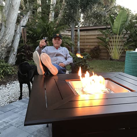 A while later we added a small removable metal fire pit (found on the side of the road) to the inside of the brick fire pit for days when a smaller fire is all you need. Frank and a Stella enjoying our new fire pit | Mid century ...