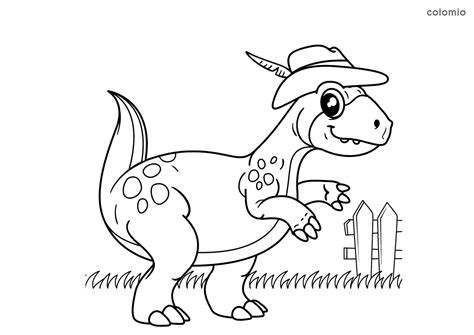 A procompsognathus and the landscape. Dinosaur coloring pages » Free Printable Coloring Pages