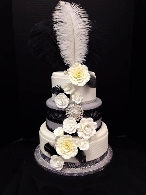 Get brilliant wedding cake topper ideas for your cake! Great Gatsby, Flapper Inspired Three Tier Wedding Cake ...