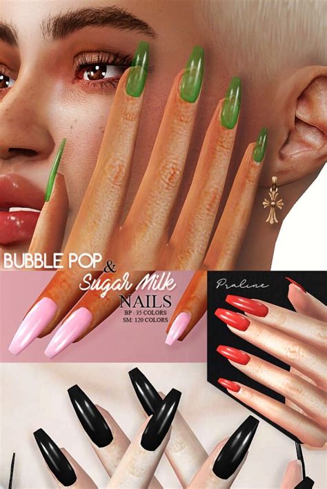 Perfect milk z kolei to kolor kameleon. BUBBLE POP & SUGAR MILK Coffin Nails at Praline Sims ...