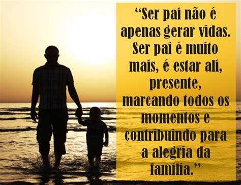 Pai pode ser que daqui algum tempo haja tempo pra gente ser mais muito mais que dois grandes amigos pai e filho talvez. 'SFP' - Só Frase Perfeita: "Ser pai não é apenas gerar ...