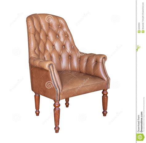 5 out of 5 stars. Vintage Brown Leather Armchair Isolated Stock Image ...